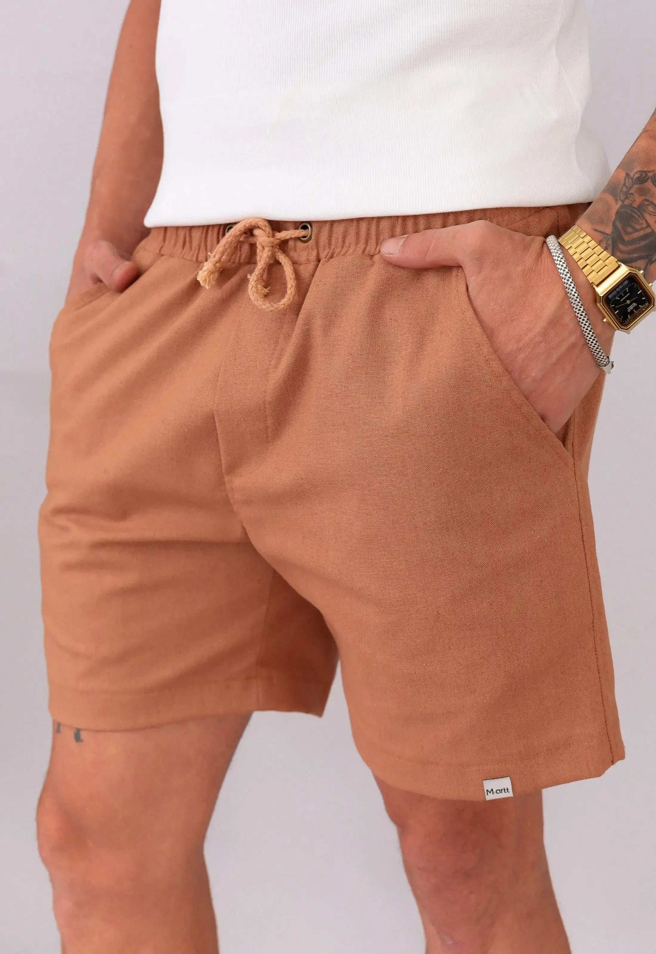 Shorts de Linho Masculino Terracota | CW Store