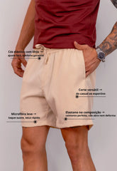 Shorts Masculino Microfibra Bege CW STORE