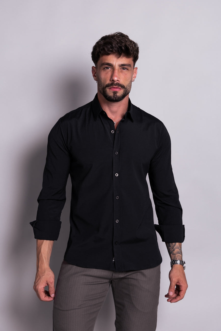 CAMISA MANGA LONGA COM ELASTANO