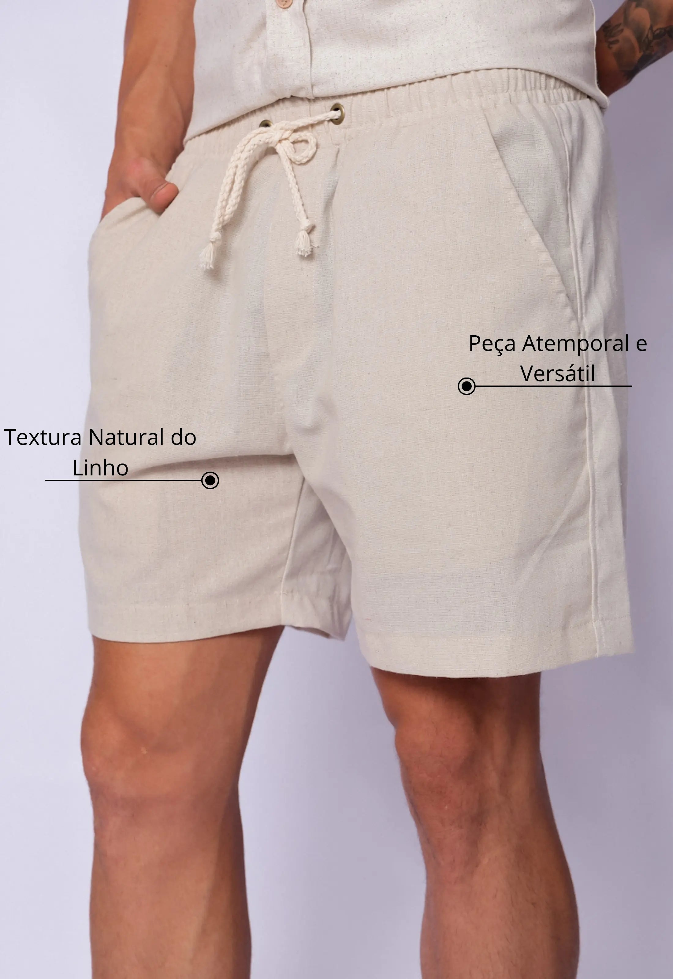 Shorts de Linho Masculino CW STORE