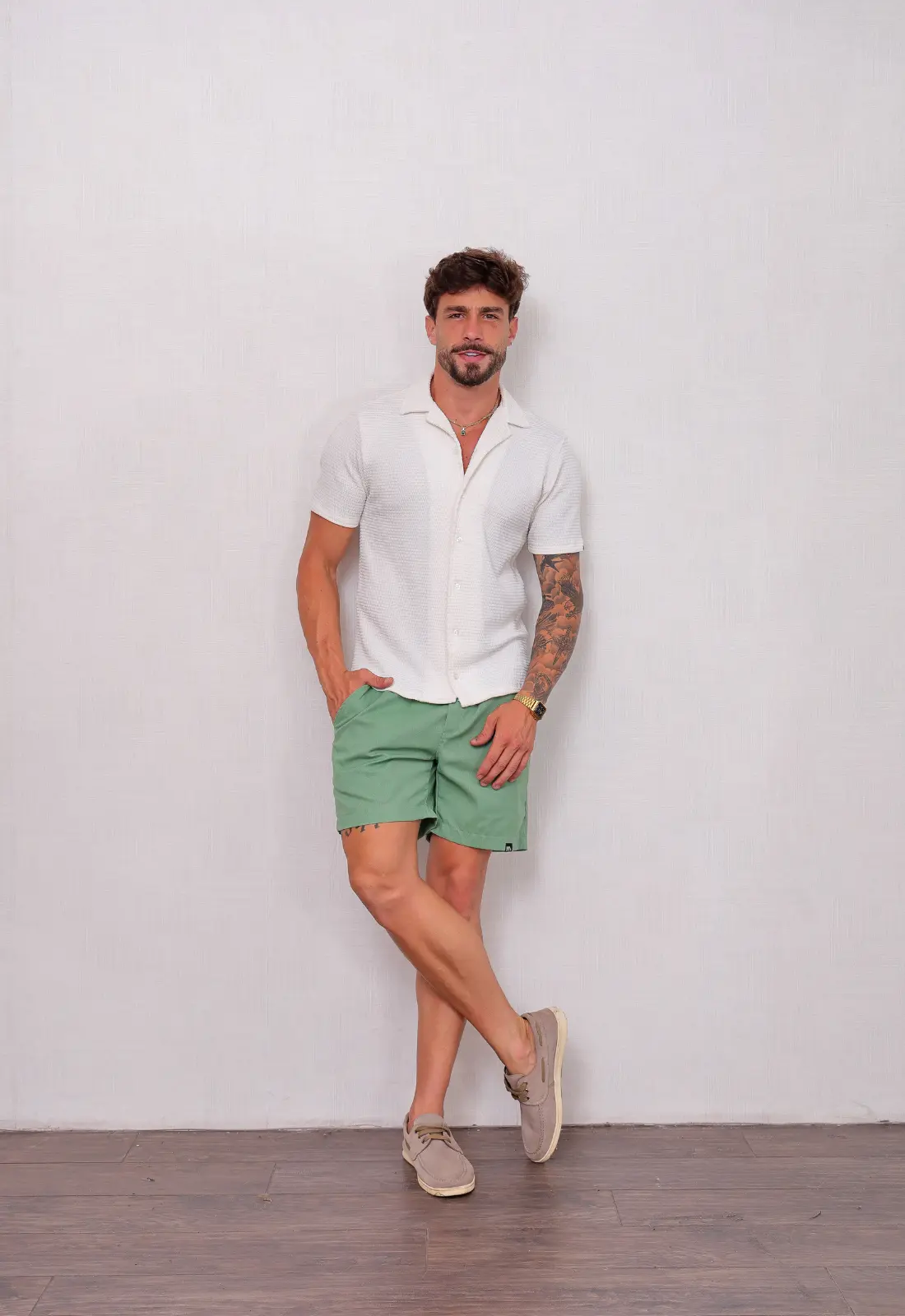 Camisa Masculina Tricot Touch Branca CW STORE