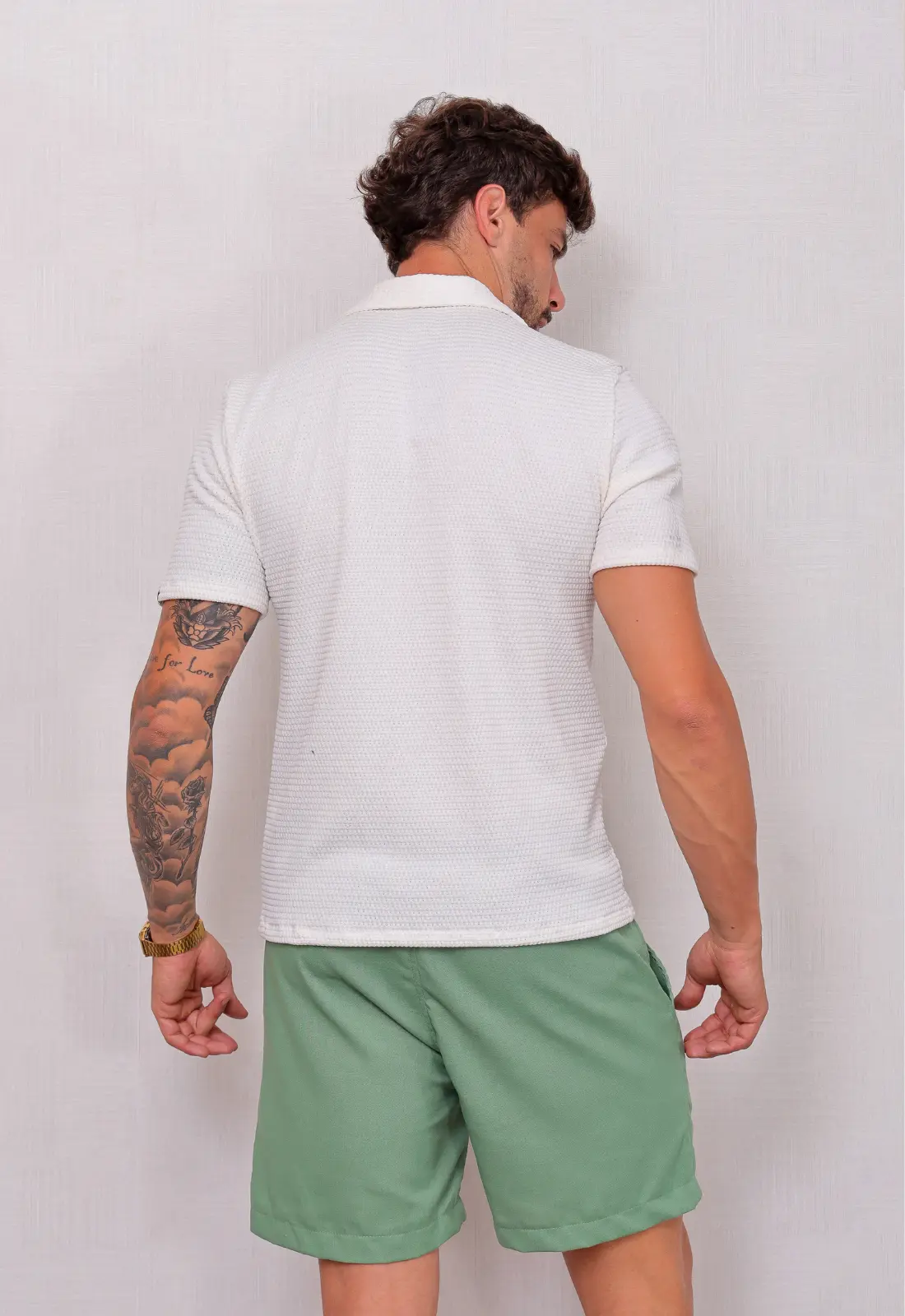 Camisa Masculina Tricot Touch Branca CW STORE
