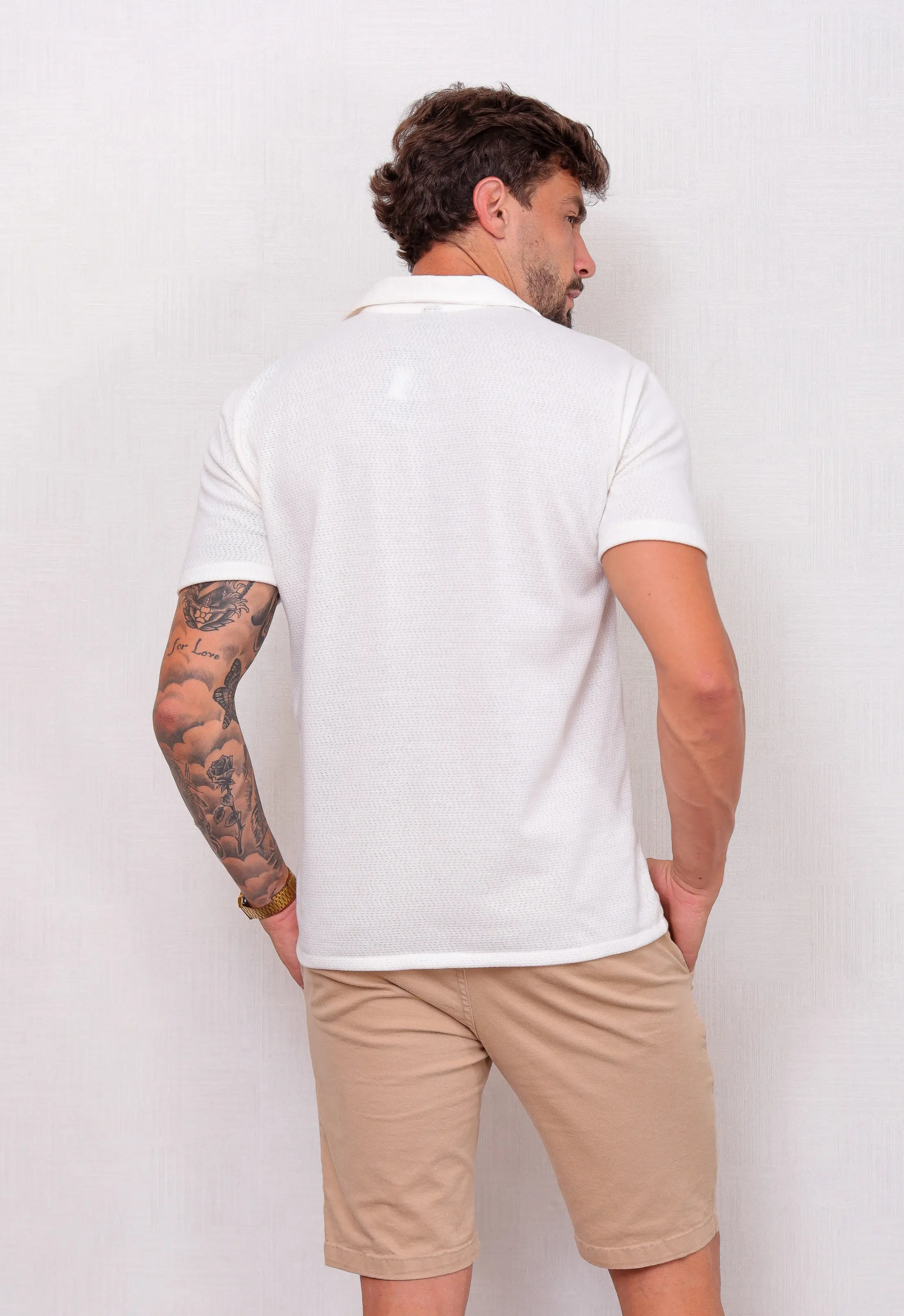 Camisa Masculina Tricot Branca CW STORE