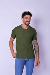 CAMISETA TRICOT COM ELASTANO