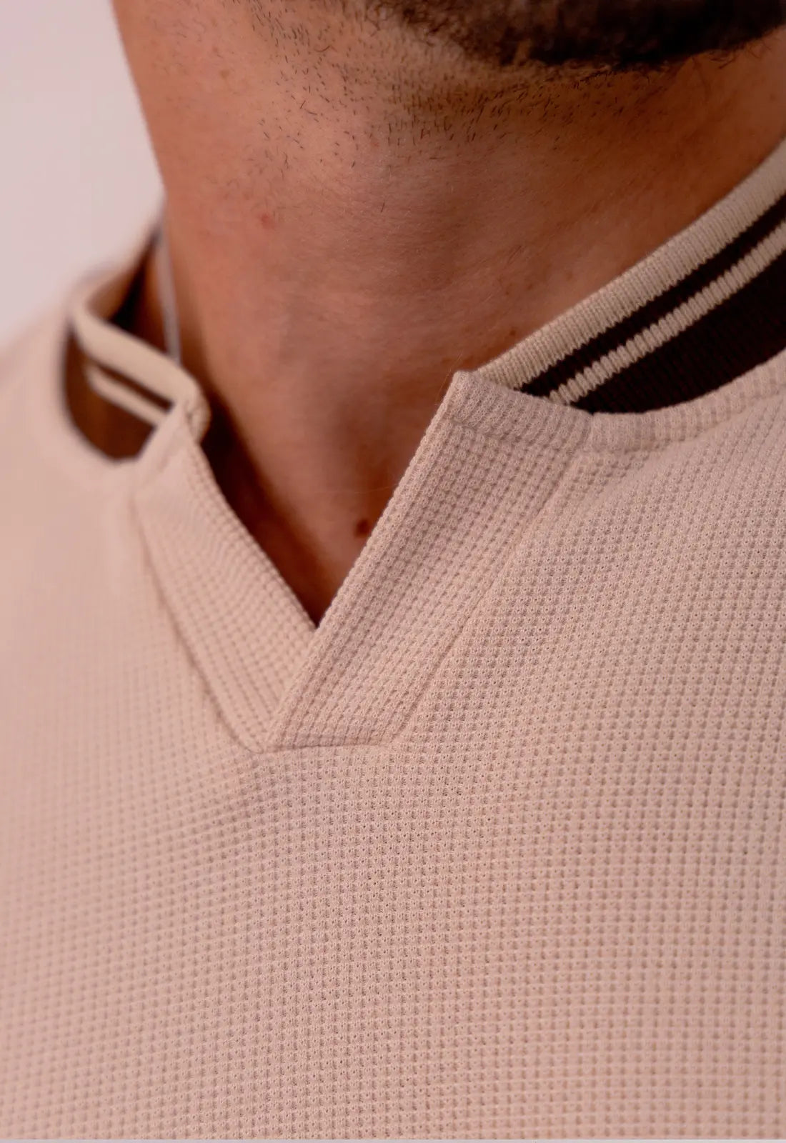 Camiseta Gola Padre Italiana Bege CW STORE