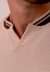 Camiseta Gola Padre Italiana Bege CW STORE