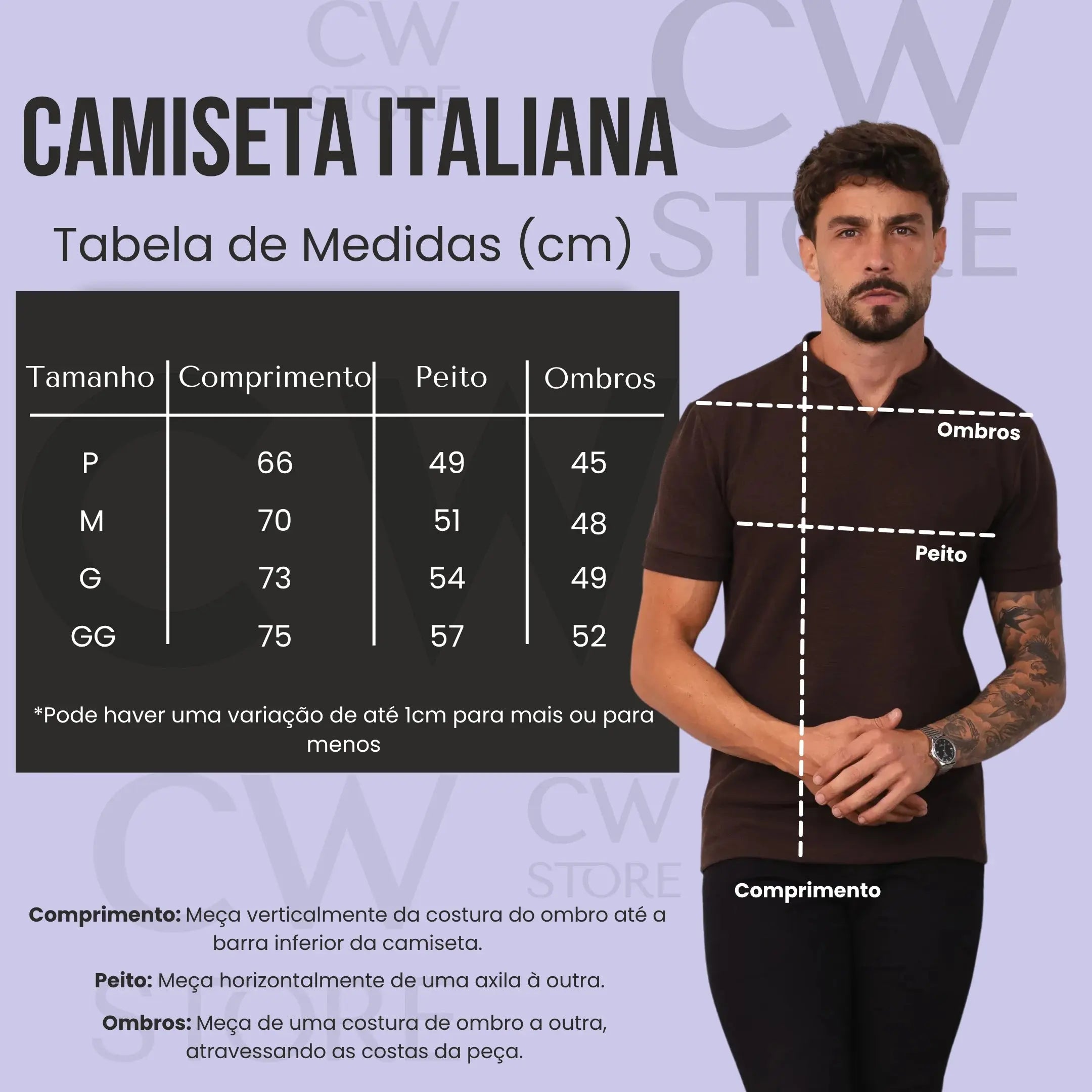 Camiseta Tricot Italiana Preta CW STORE