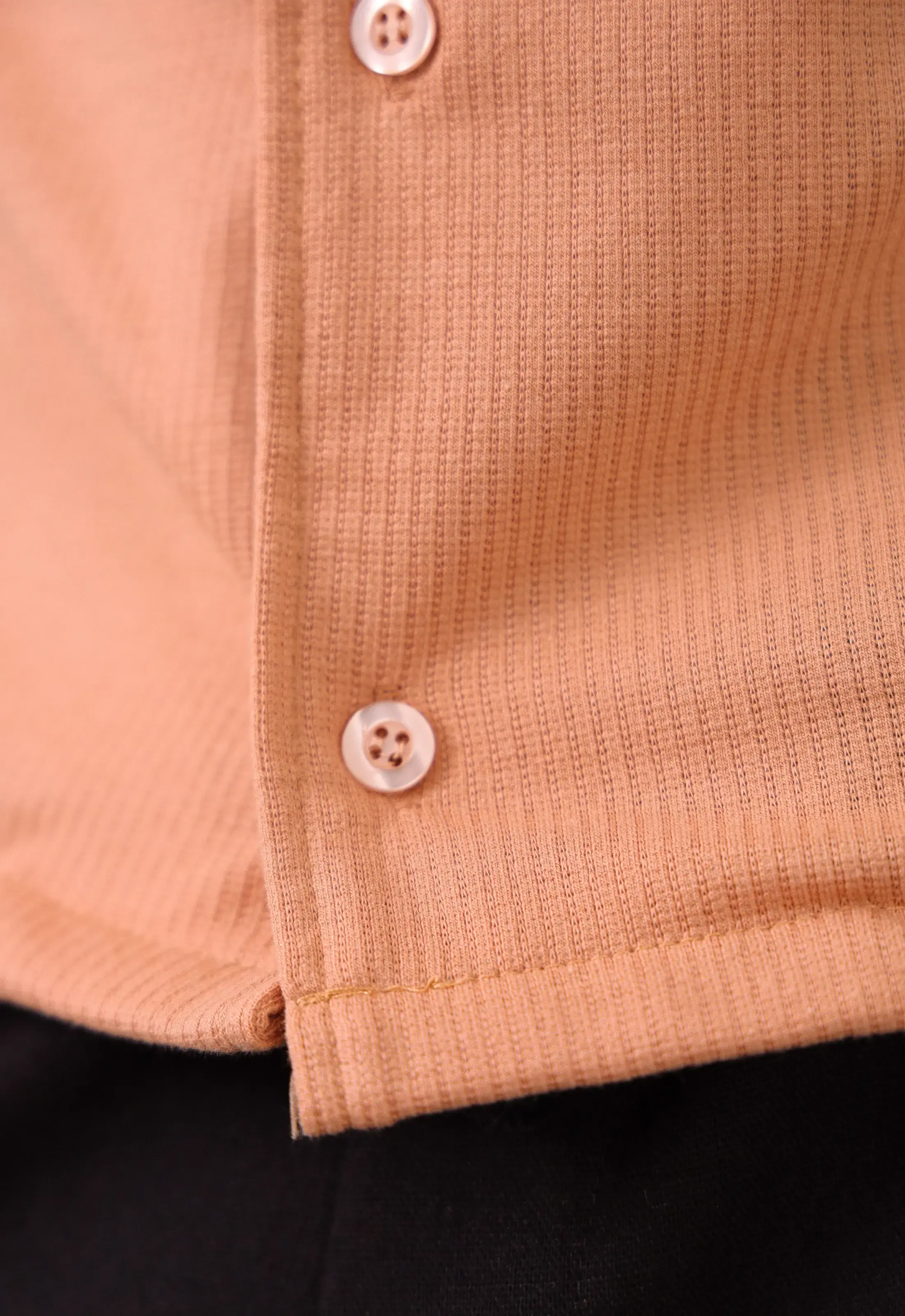 Camisa Masculina Slim Canelada Bege CW STORE