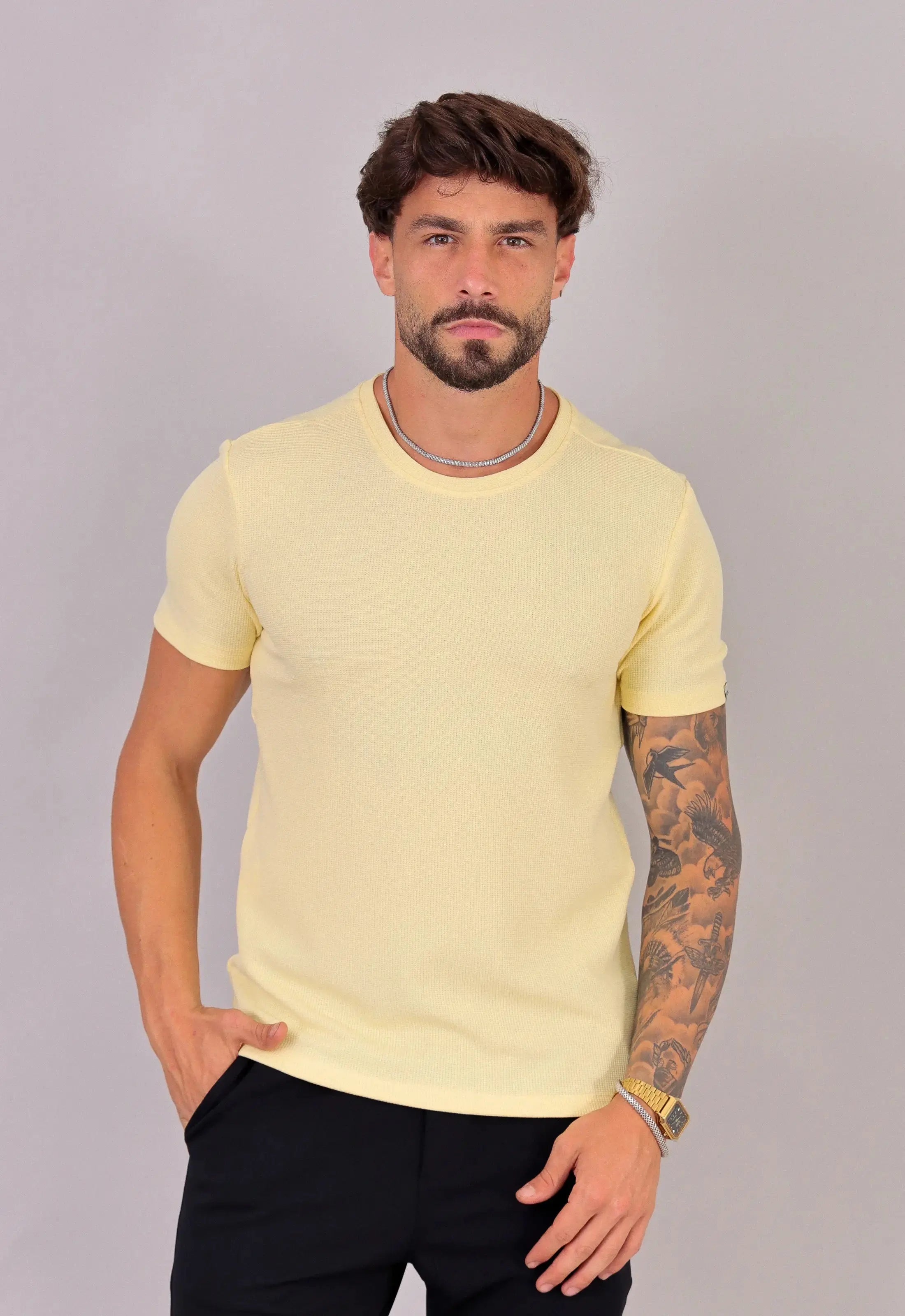 Camiseta Masculina Tricot Amarela CW STORE
