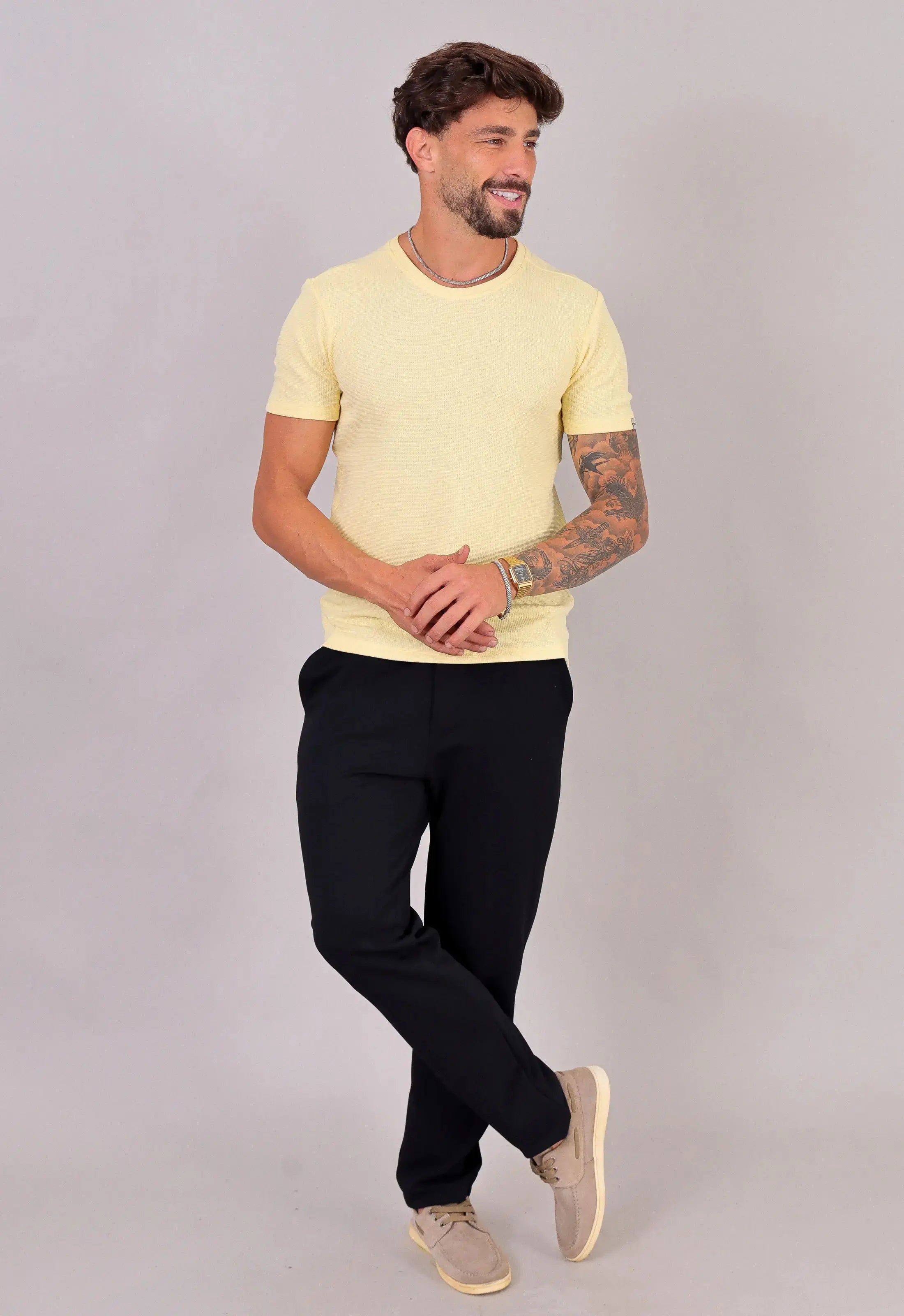 Camiseta Masculina Tricot Amarela CW STORE