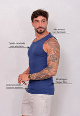 Camiseta Regata Americana Masculina Azul CW STORE