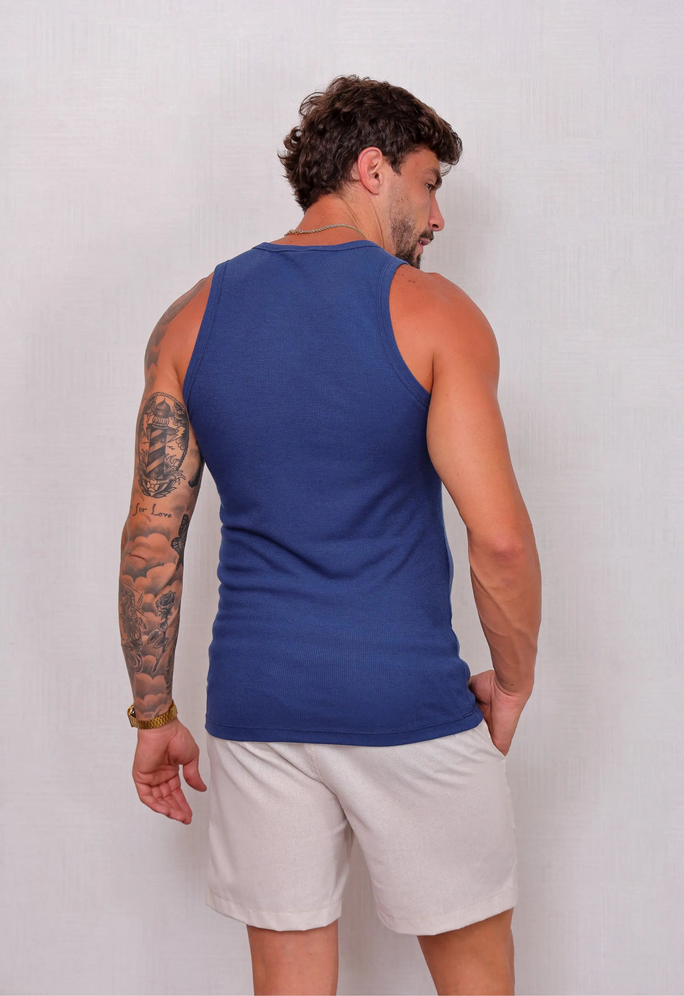 Camiseta Regata Americana Masculina Azul CW STORE