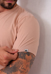 Camiseta Masculina Tricot Ponto Fino Bege CW STORE