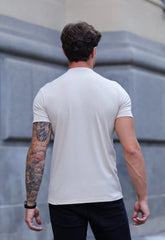 Camiseta Masculina Gola Média Bege