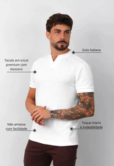 Camiseta Tricot Italiana Branca CW STORE
