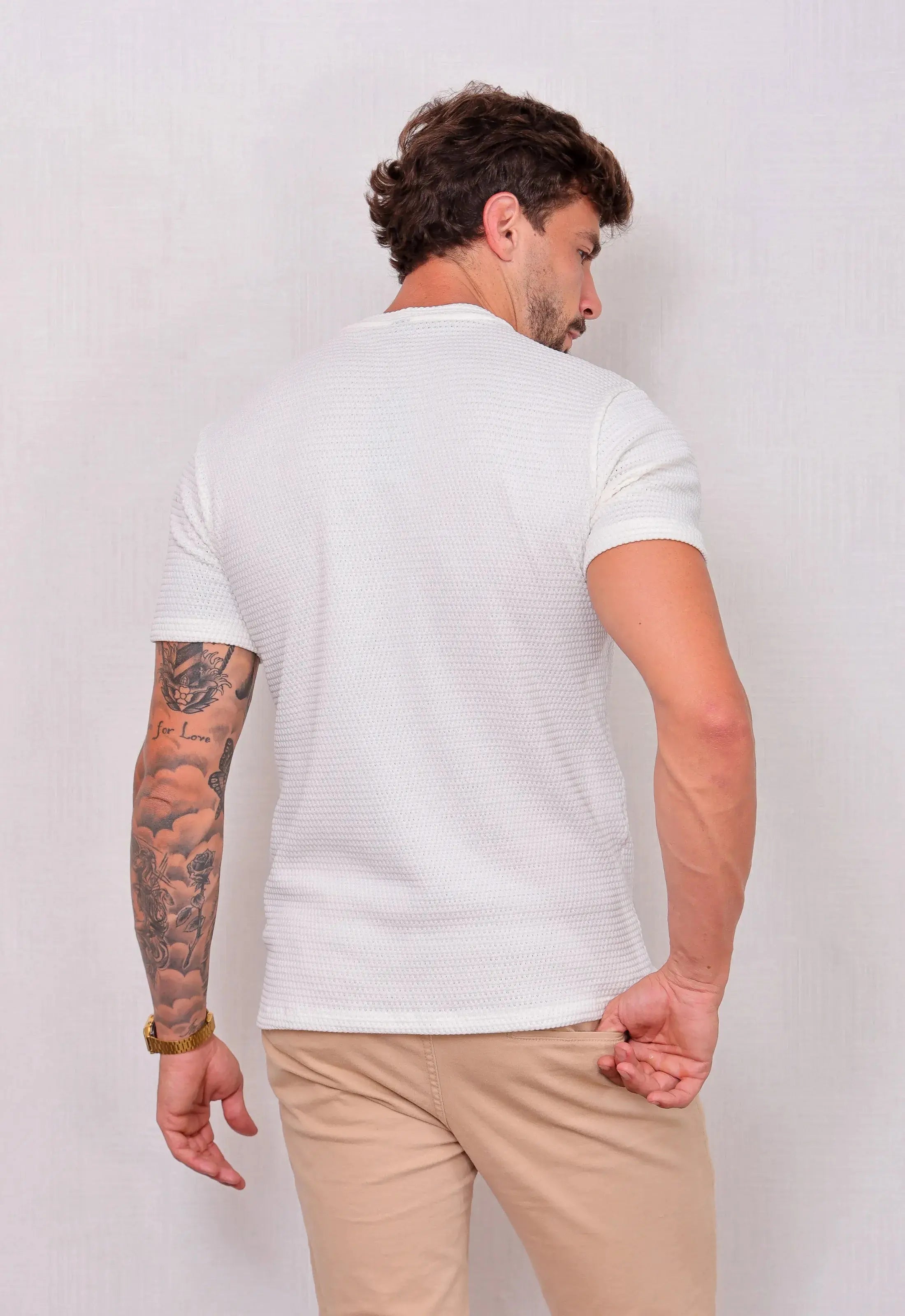 Camiseta Masculina Tricot Touch Branca CW STORE