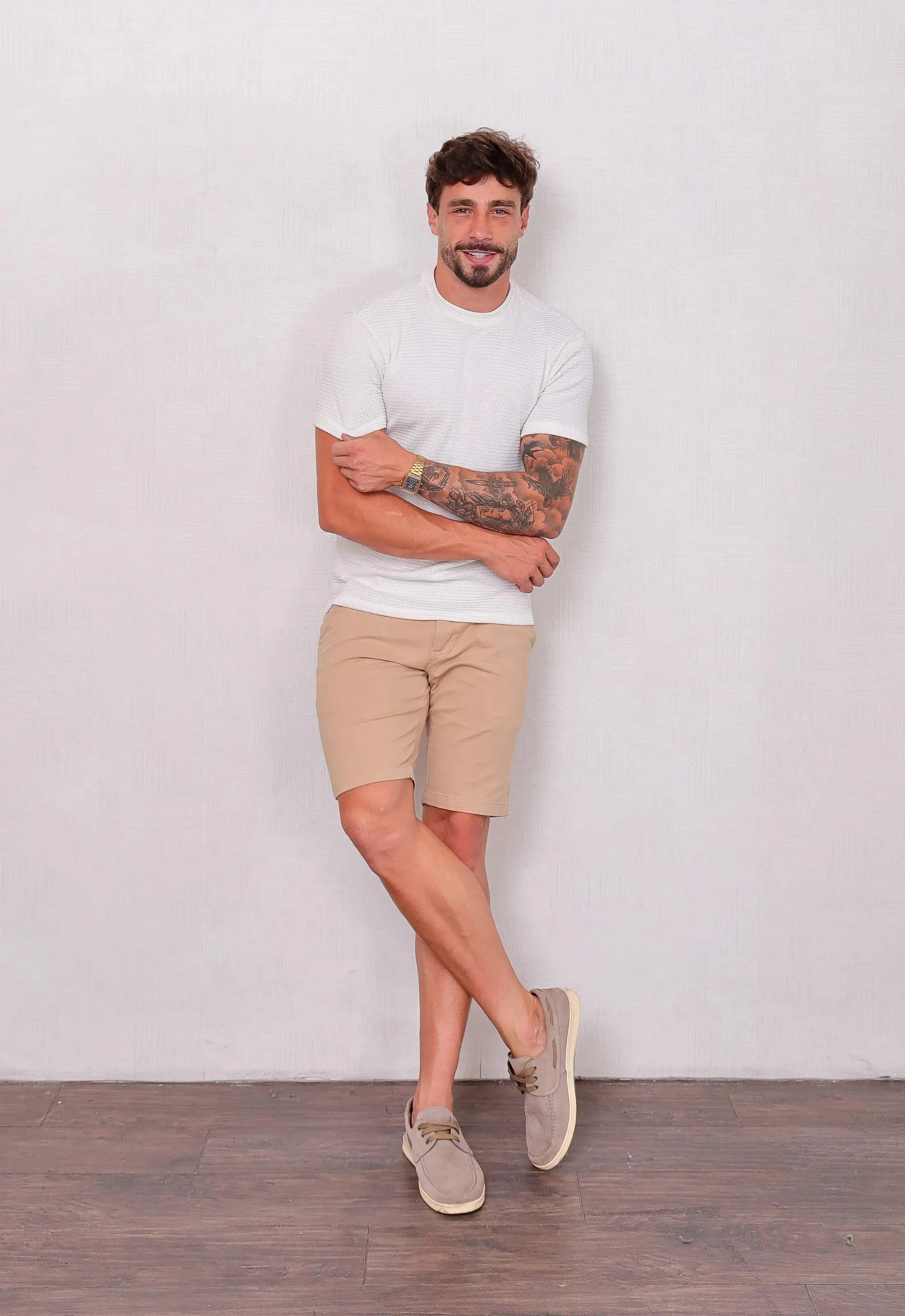 Camiseta Masculina Tricot Touch Branca CW STORE