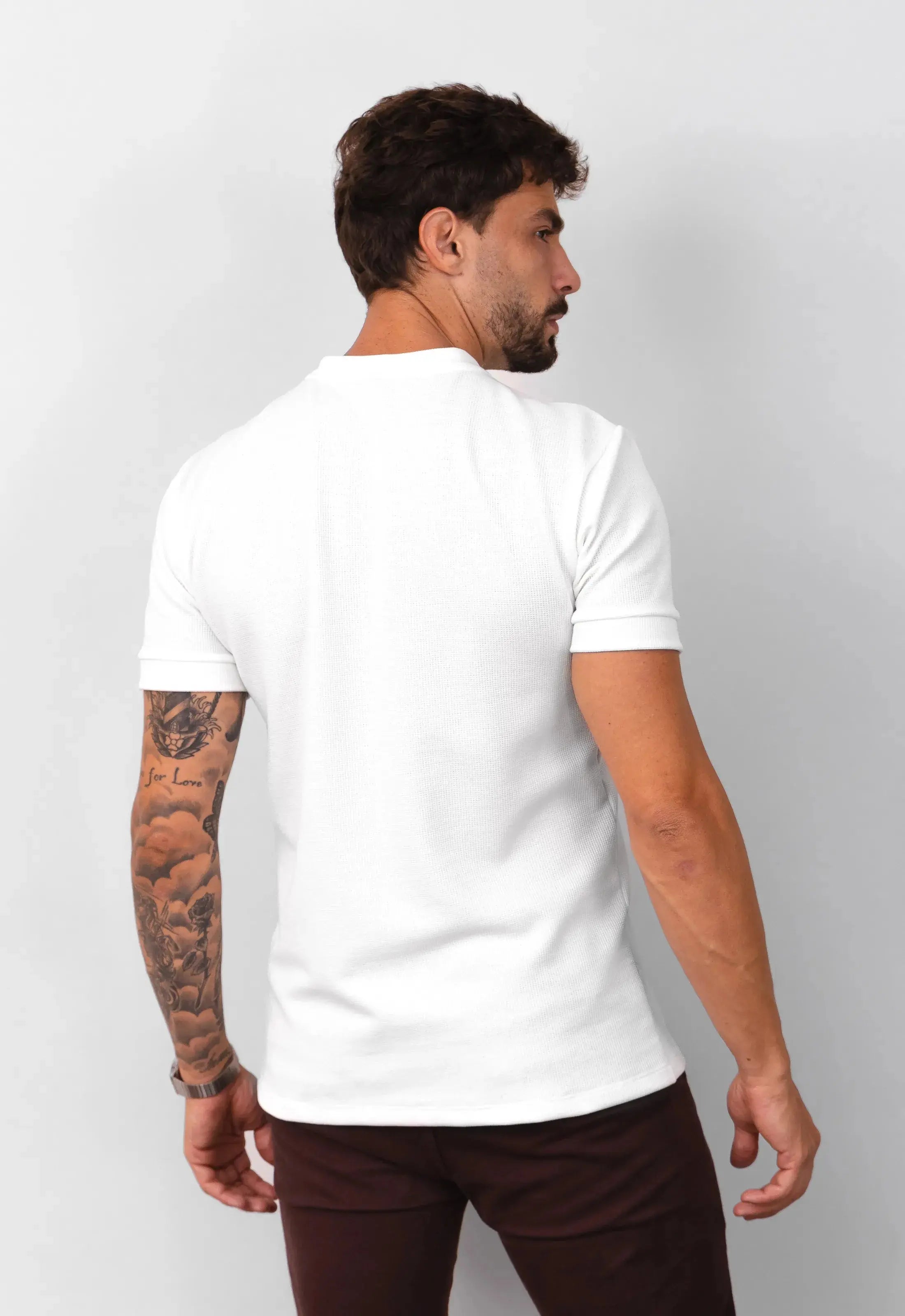 Camiseta Tricot Italiana Branca CW STORE