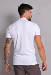 CAMISETA SLIM GOLA CONTINUA CANELADA BRANCA