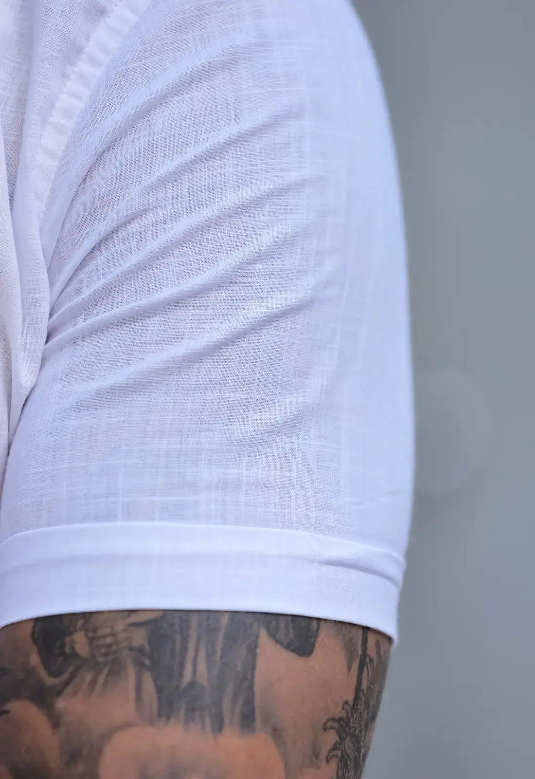 Camisa Masculina Manga Curta Slim Flame Branco CW STORE