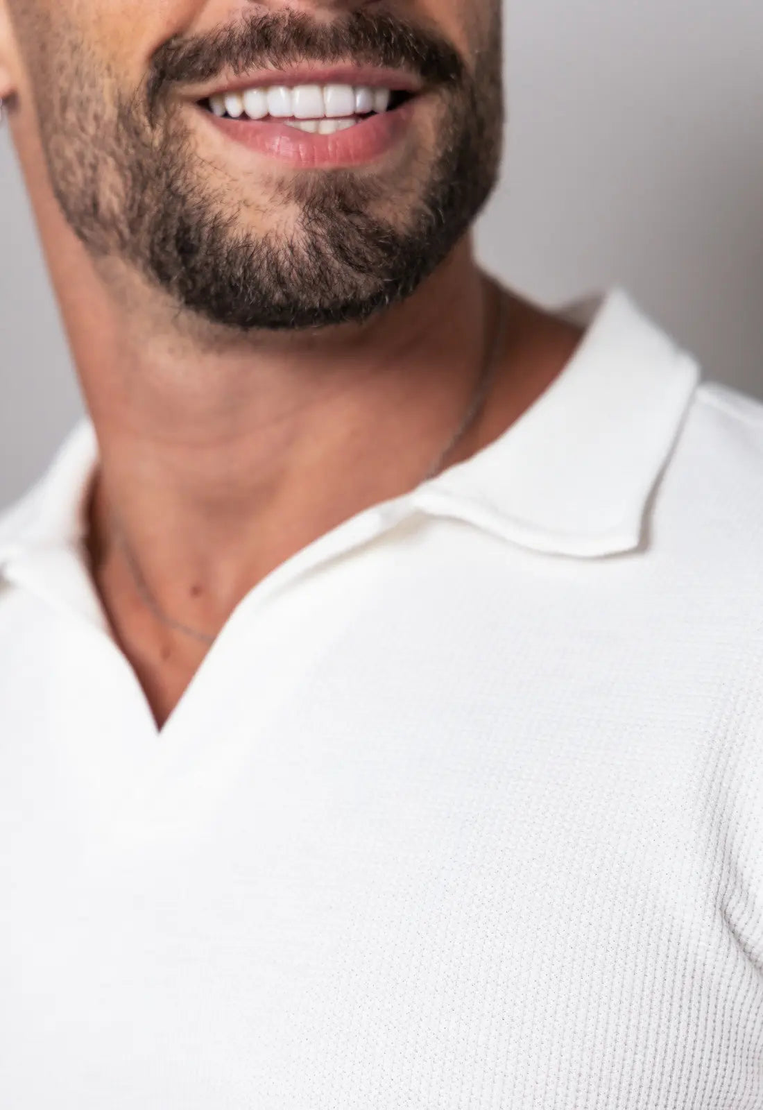 Camisa Polo Italiana Tricot Branca - CW STORE