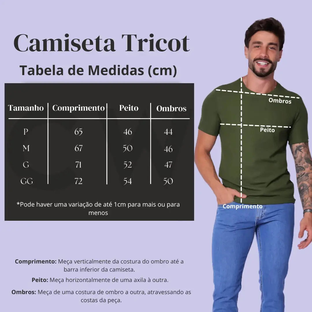 Camiseta Masculina Tricot Azul Marinho CW STORE