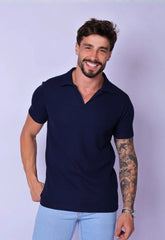 Polo Italiana Tricot Azul Marinho