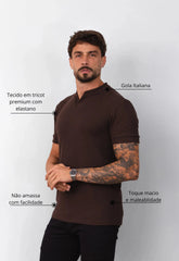 Camiseta Tricot Italiana Marrom CW STORE
