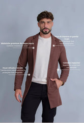 Sobretudo Slim Moletinho Marrom CW STORE