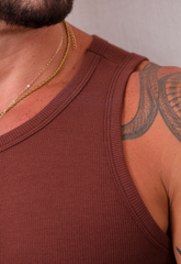 Camiseta Regata Americana Masculina Marrom