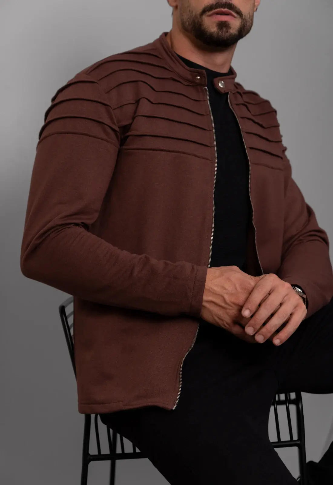 Jaqueta Masculina Moletinho Marrom CW STORE