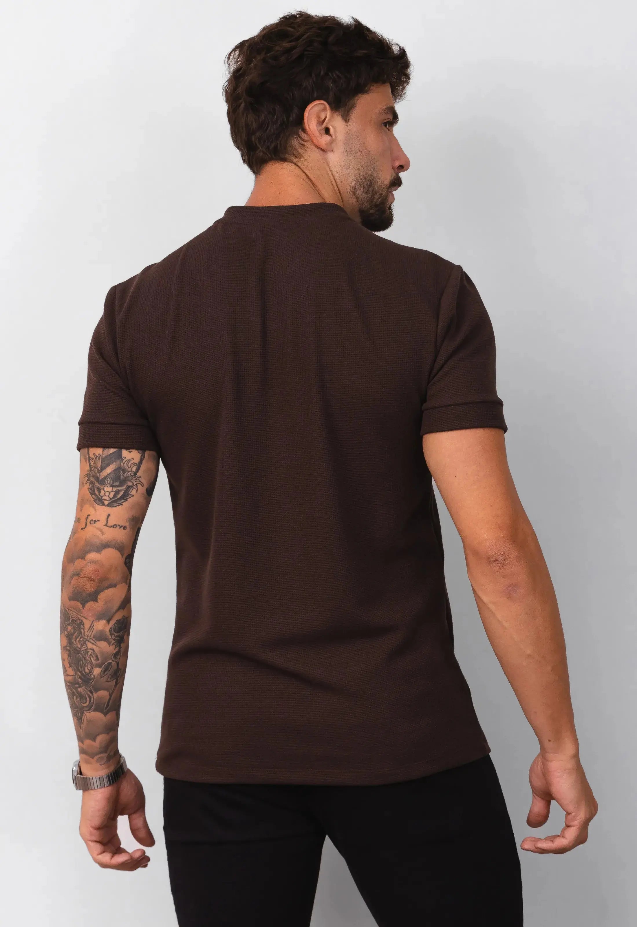 Camiseta Tricot Italiana Marrom CW STORE