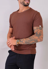 Camiseta Masculina Tricot Marrom Café CW STORE