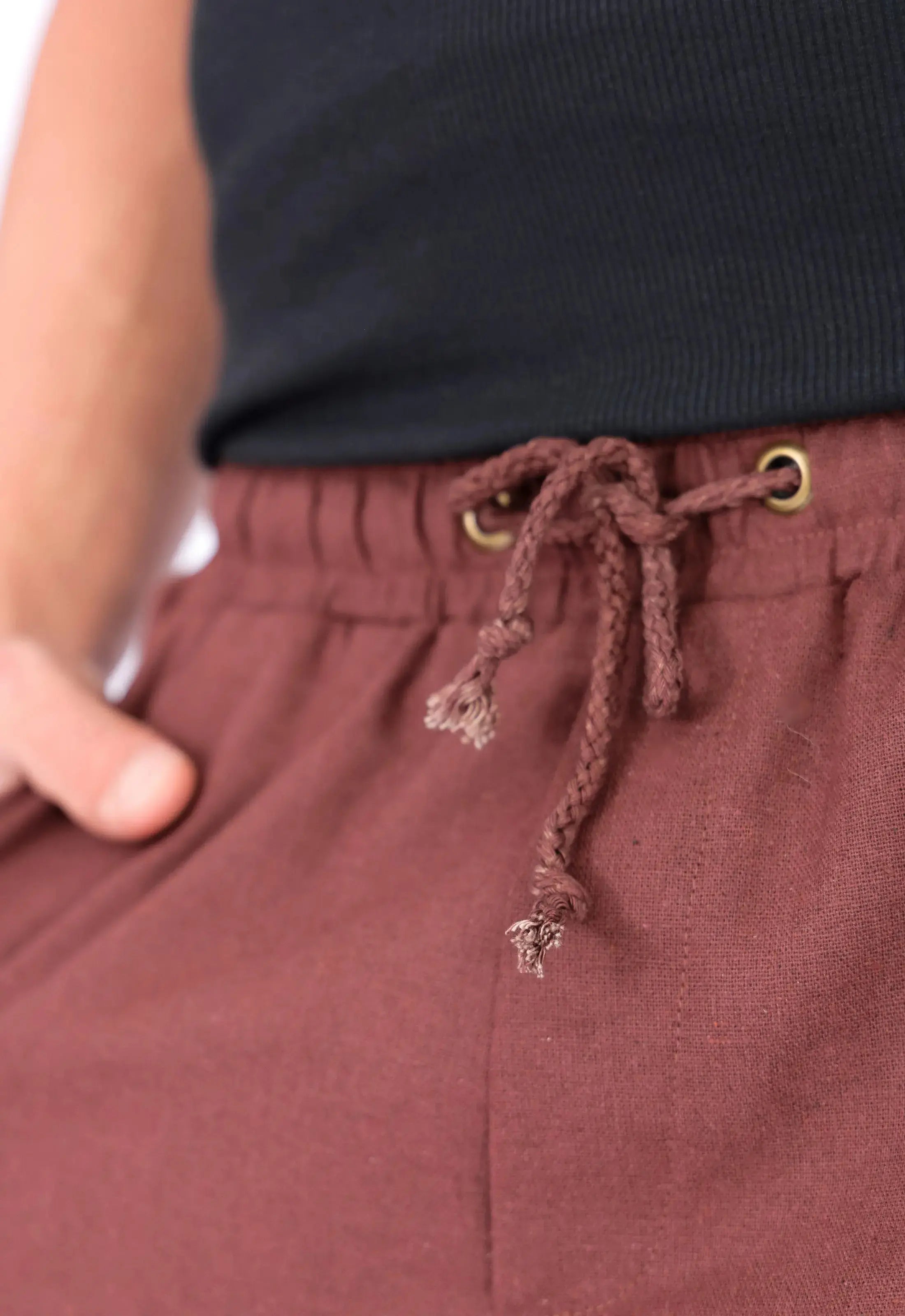 Shorts de Linho Masculino Marrom CW STORE