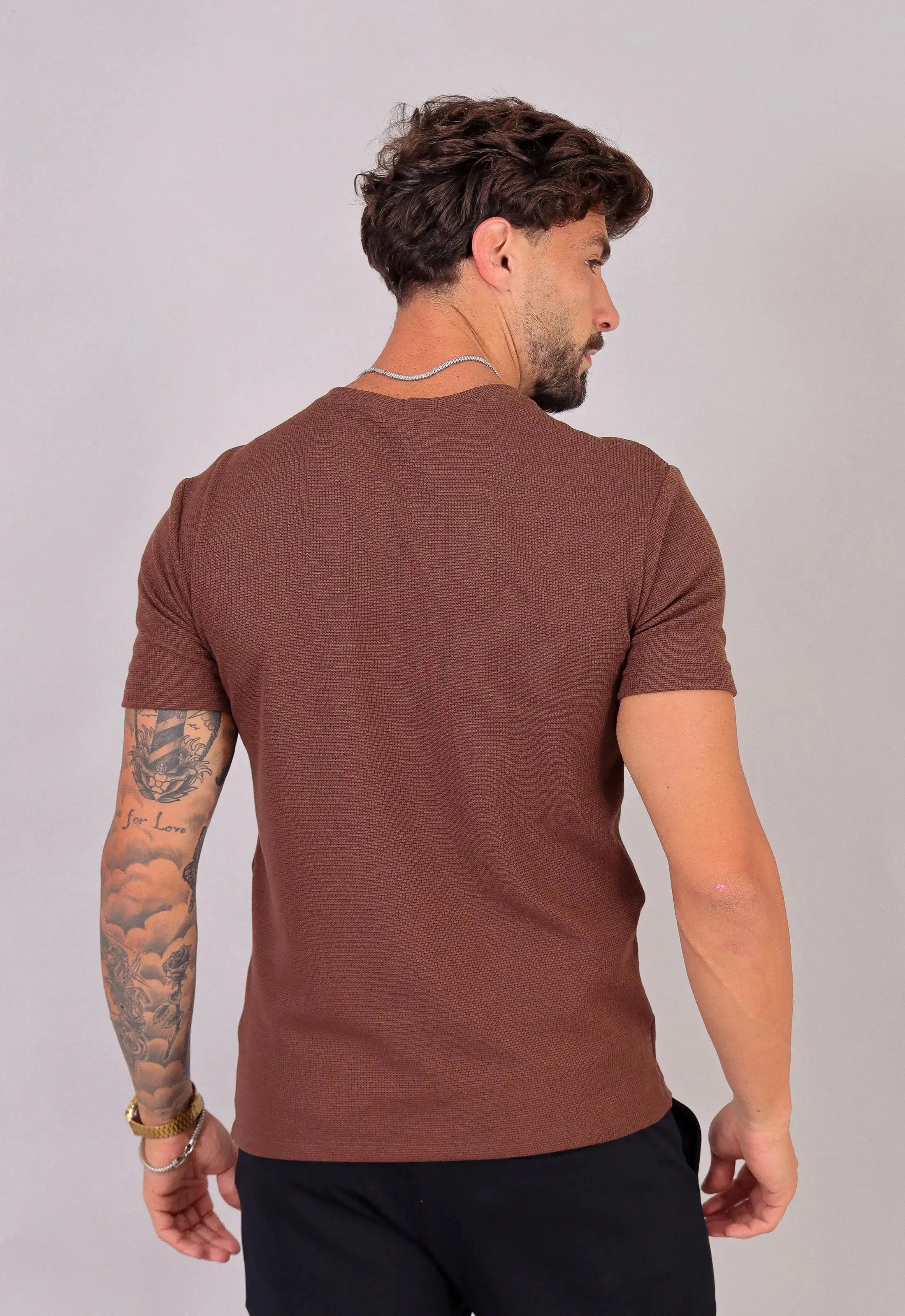 Camiseta Masculina Tricot Marrom Café CW STORE