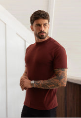 Camiseta Masculina Tricot Touch Slim Marsala CW STORE