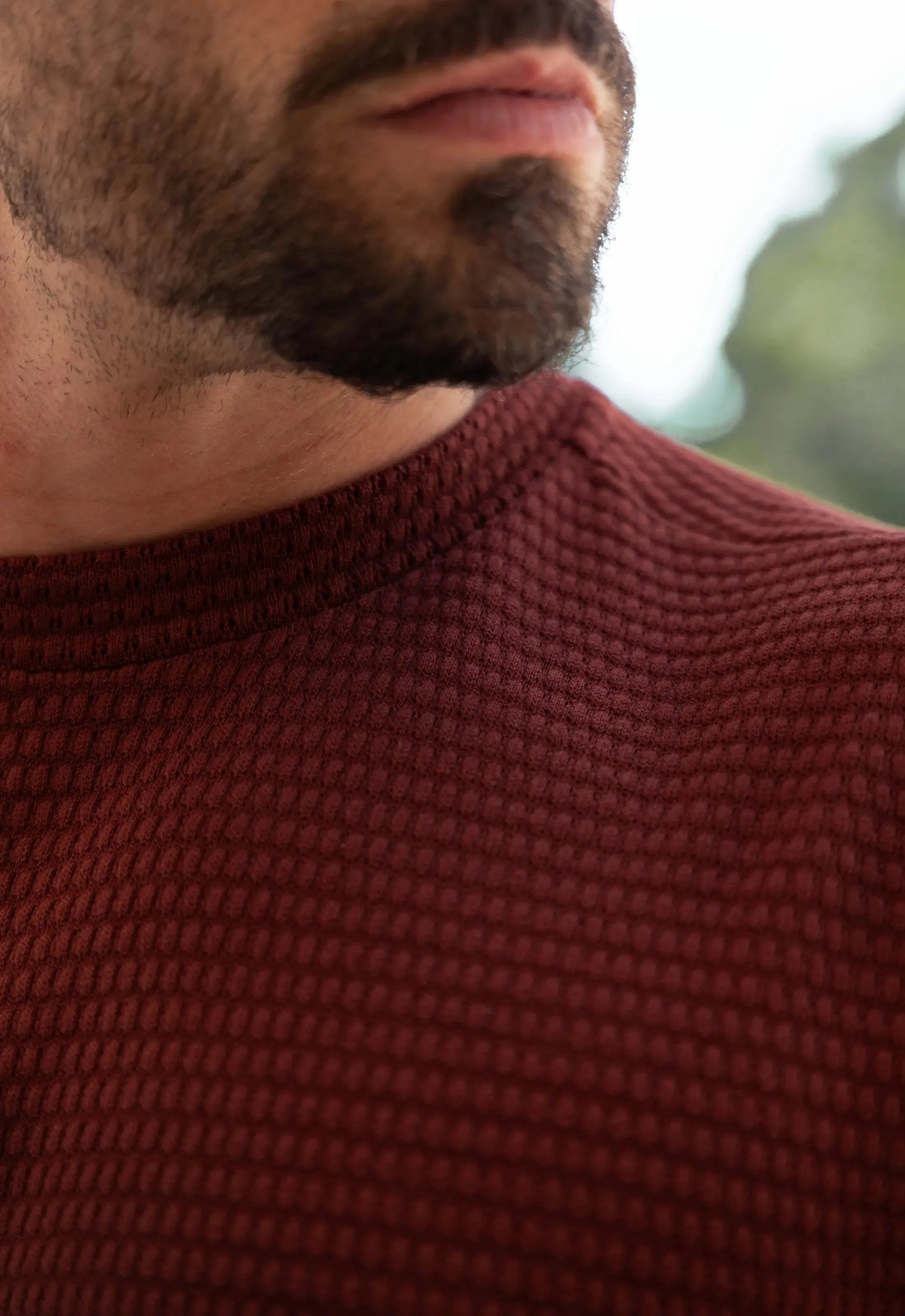 Camiseta Masculina Tricot Touch Slim Marsala CW STORE