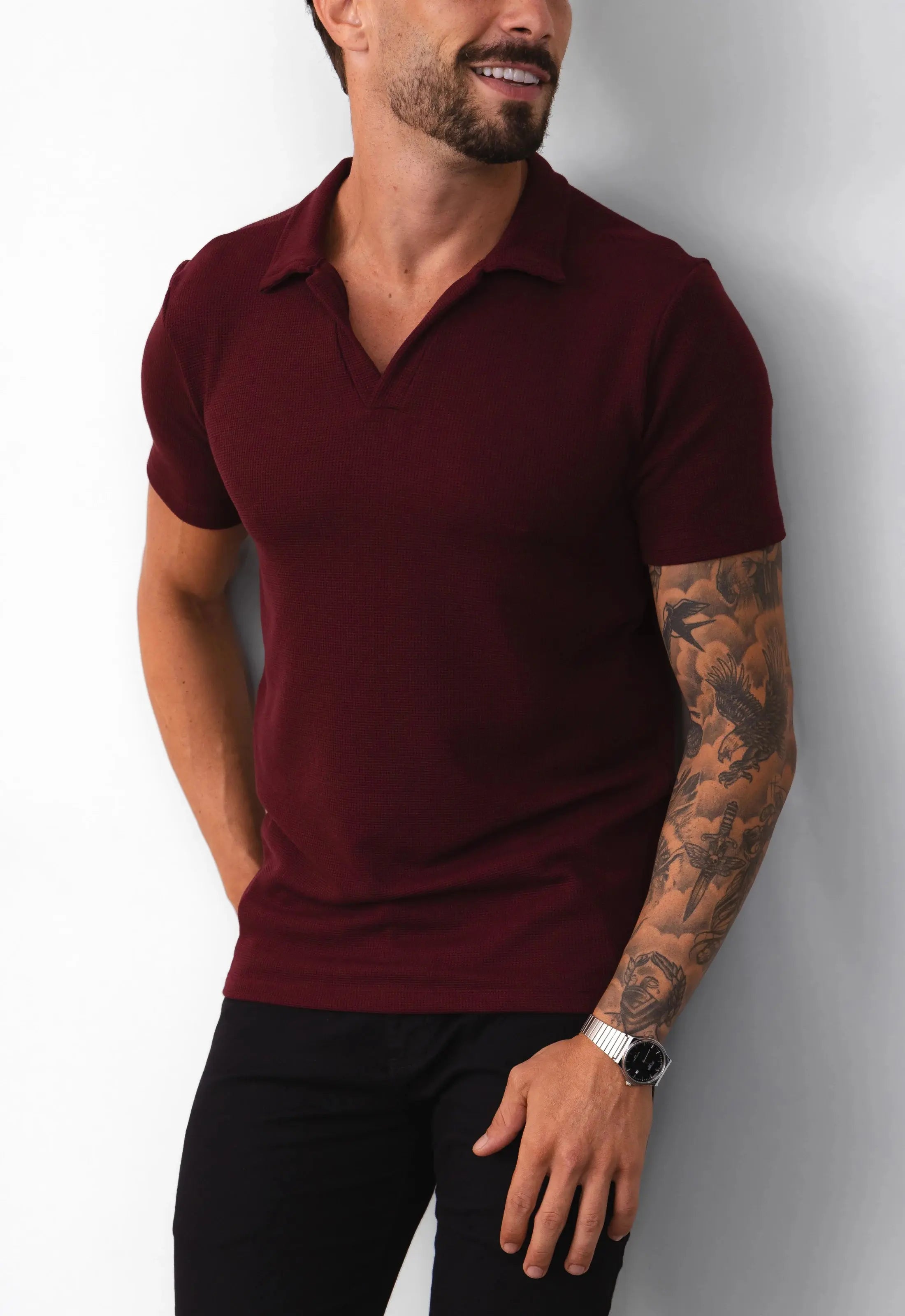 Camisa Polo Italiana Tricot Marsala CW STORE