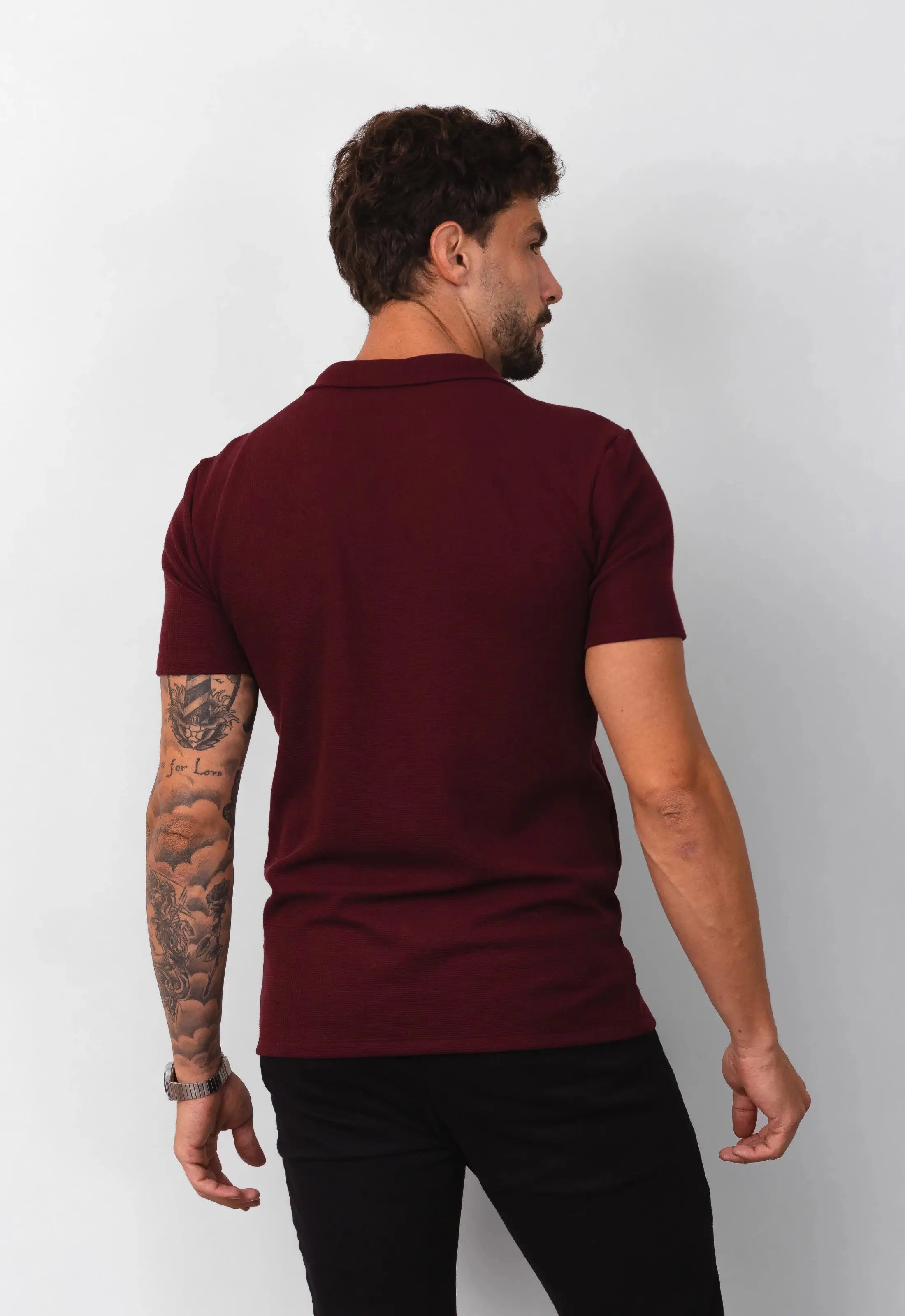 Camisa Polo Italiana Tricot Marsala CW STORE