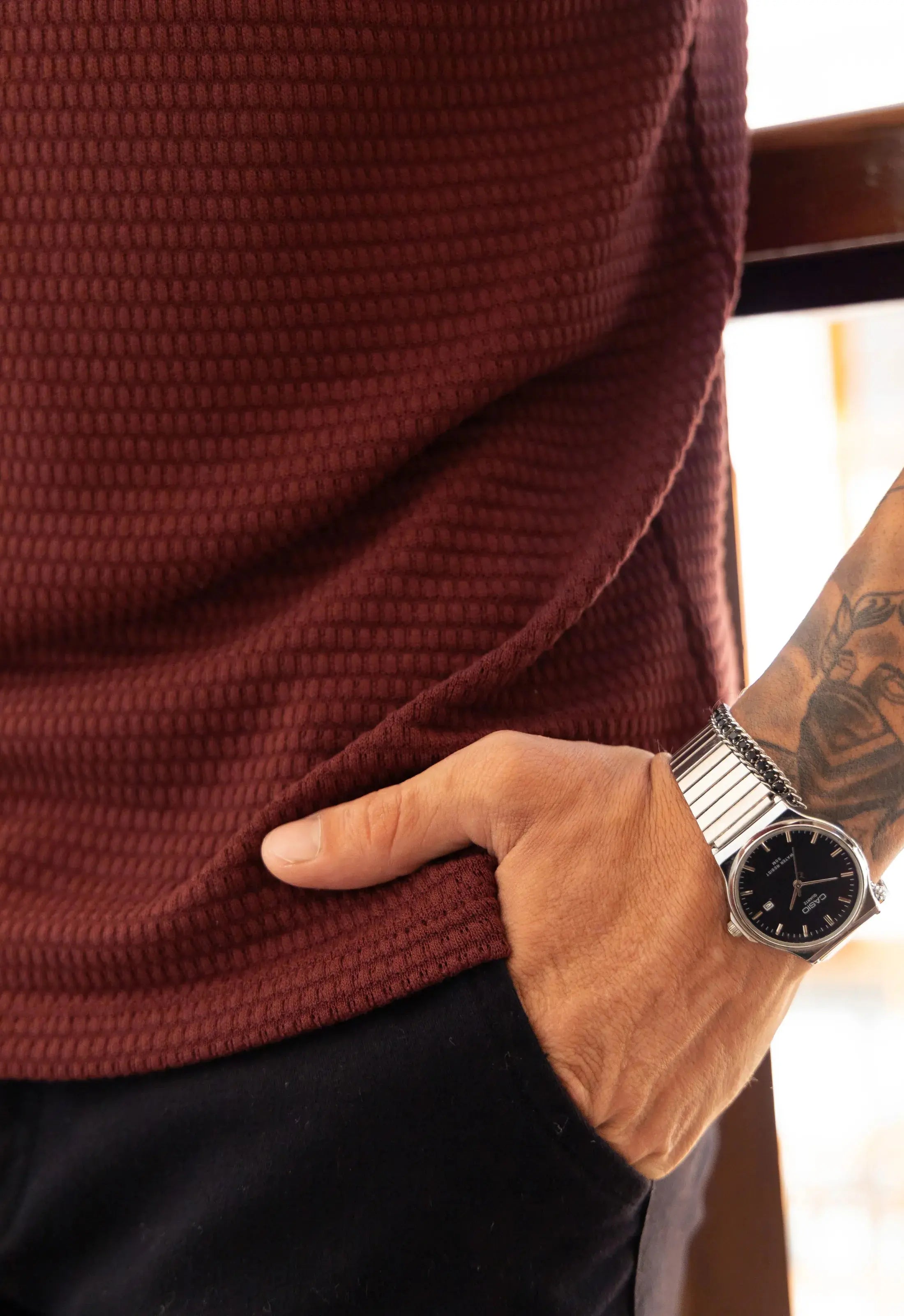 Camiseta Masculina Tricot Touch Slim Marsala CW STORE