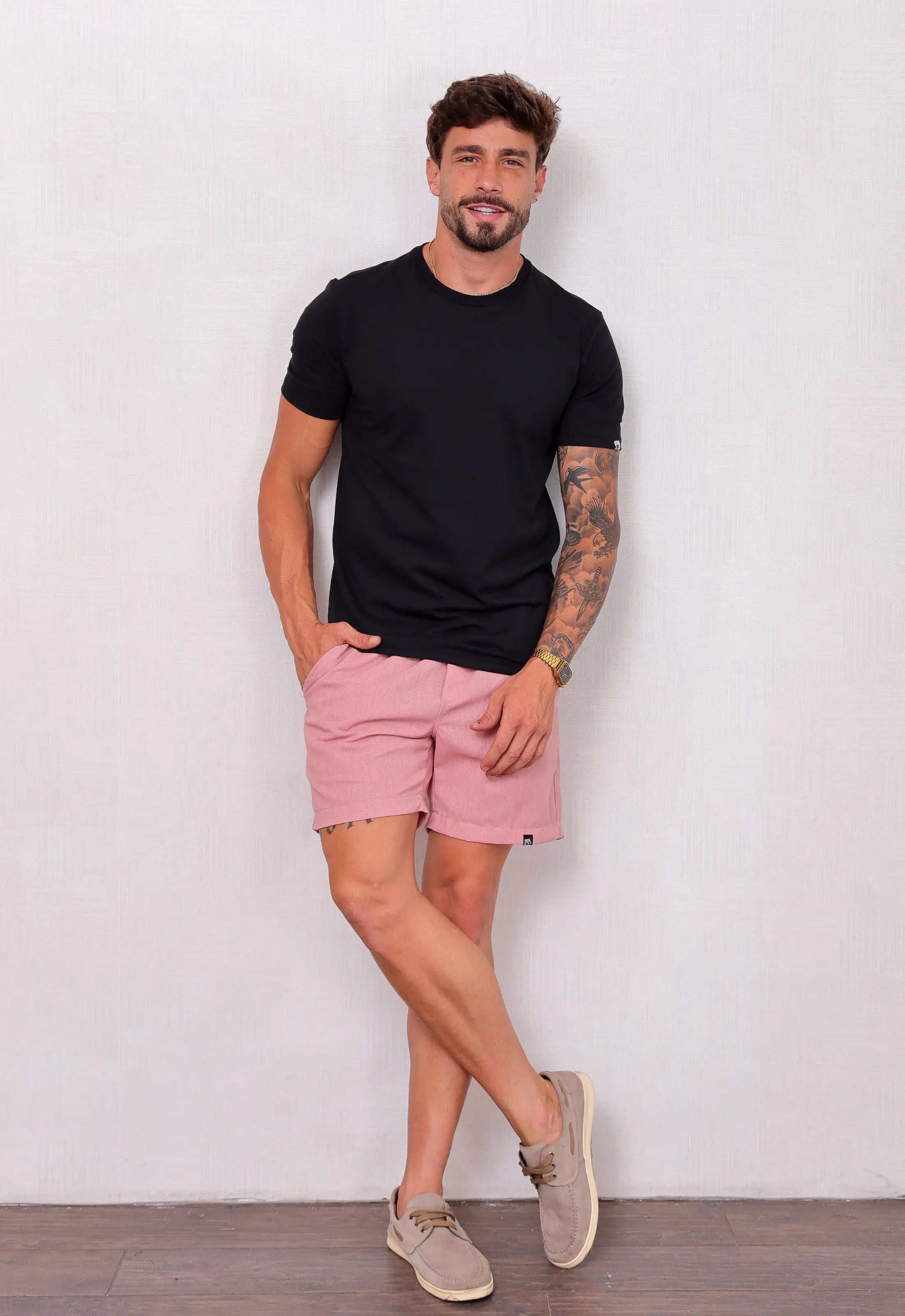 Camiseta Masculina Tricot Ponto Fino Preta CW STORE