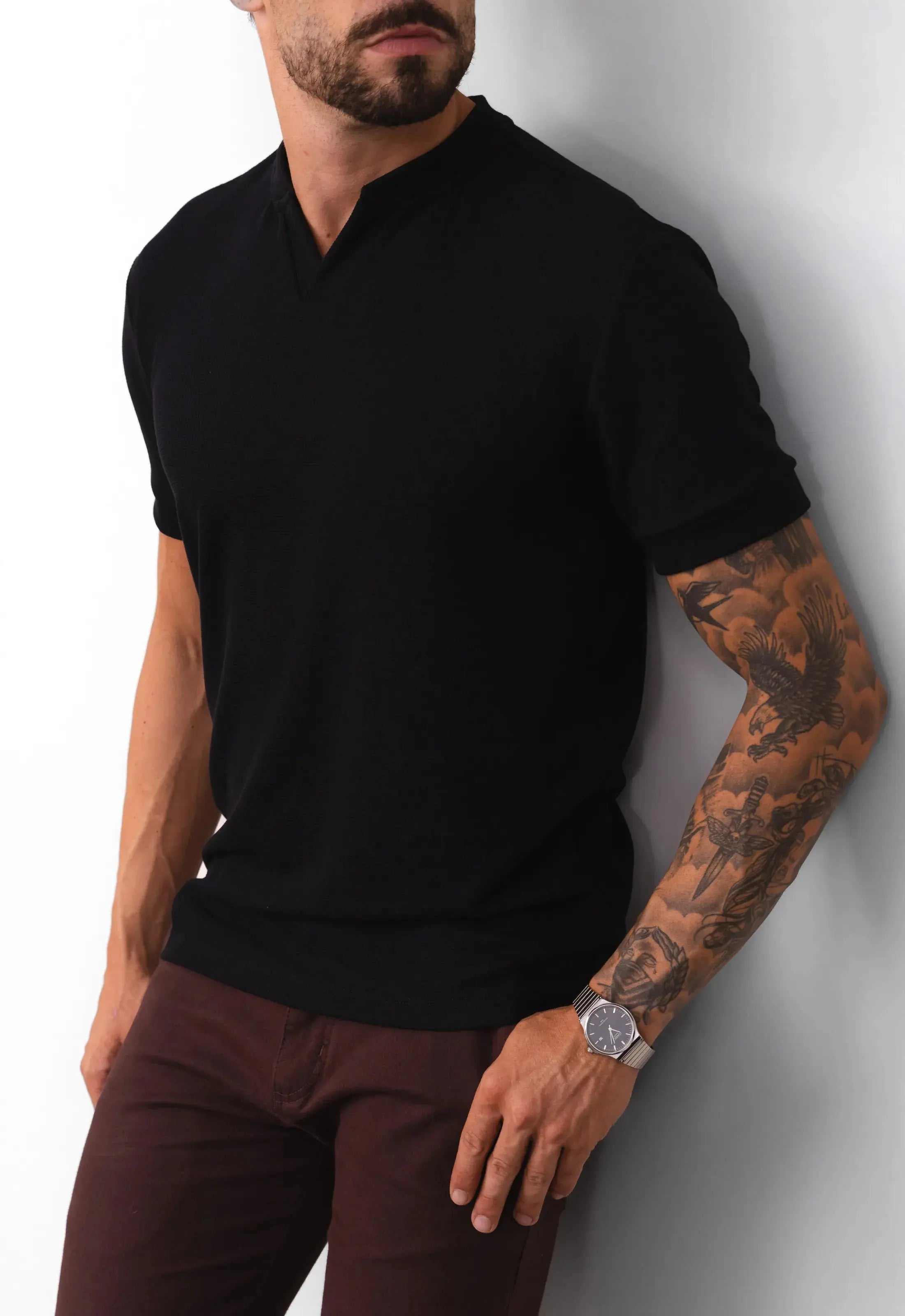 Camiseta Tricot Italiana Preta CW STORE
