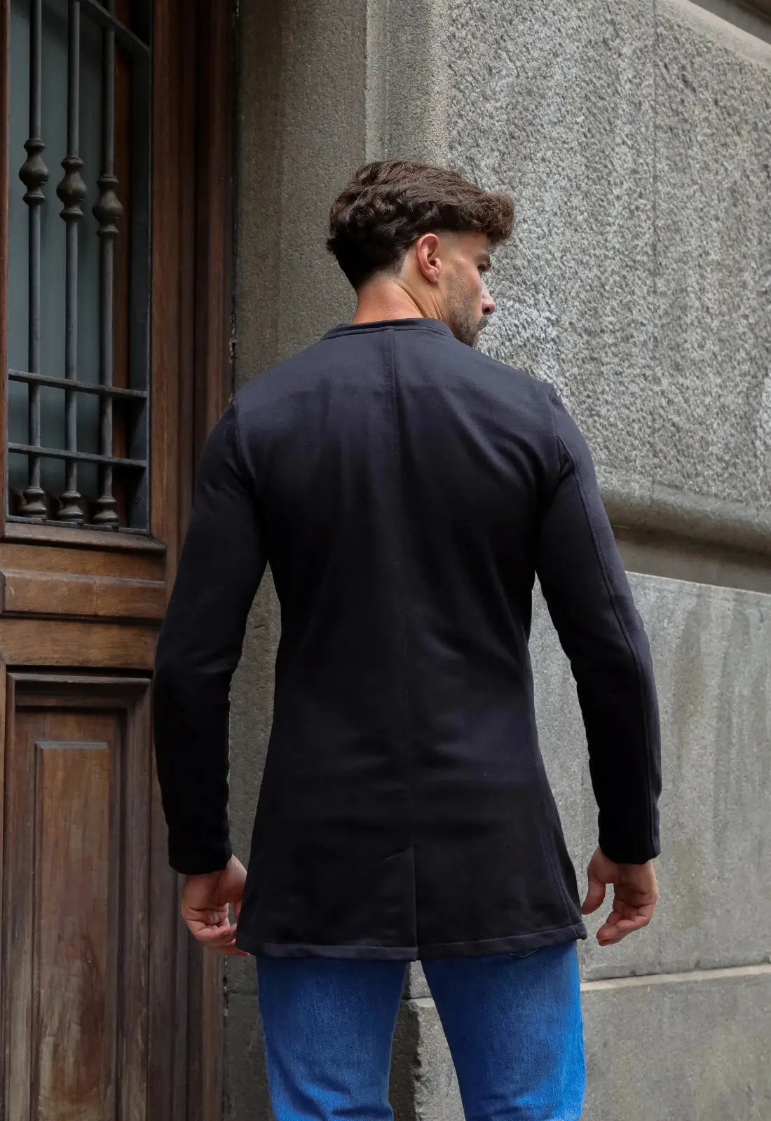 Sobretudo Slim Moletinho Preto CW STORE