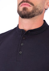 Camiseta Henley Slim Tricot Preto CW STORE