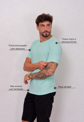 Camiseta Masculina Tricot Verde Claro