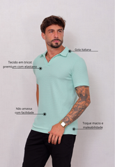 Camisa Polo Italiana Tricot Verde Claro