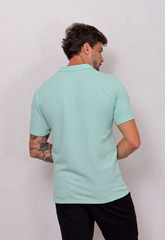 Camisa Polo Italiana Tricot Verde Claro