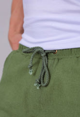 Shorts de Linho Masculino Verde CW STORE