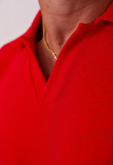 Camisa Polo Italiana Tricot Vermelha CW STORE