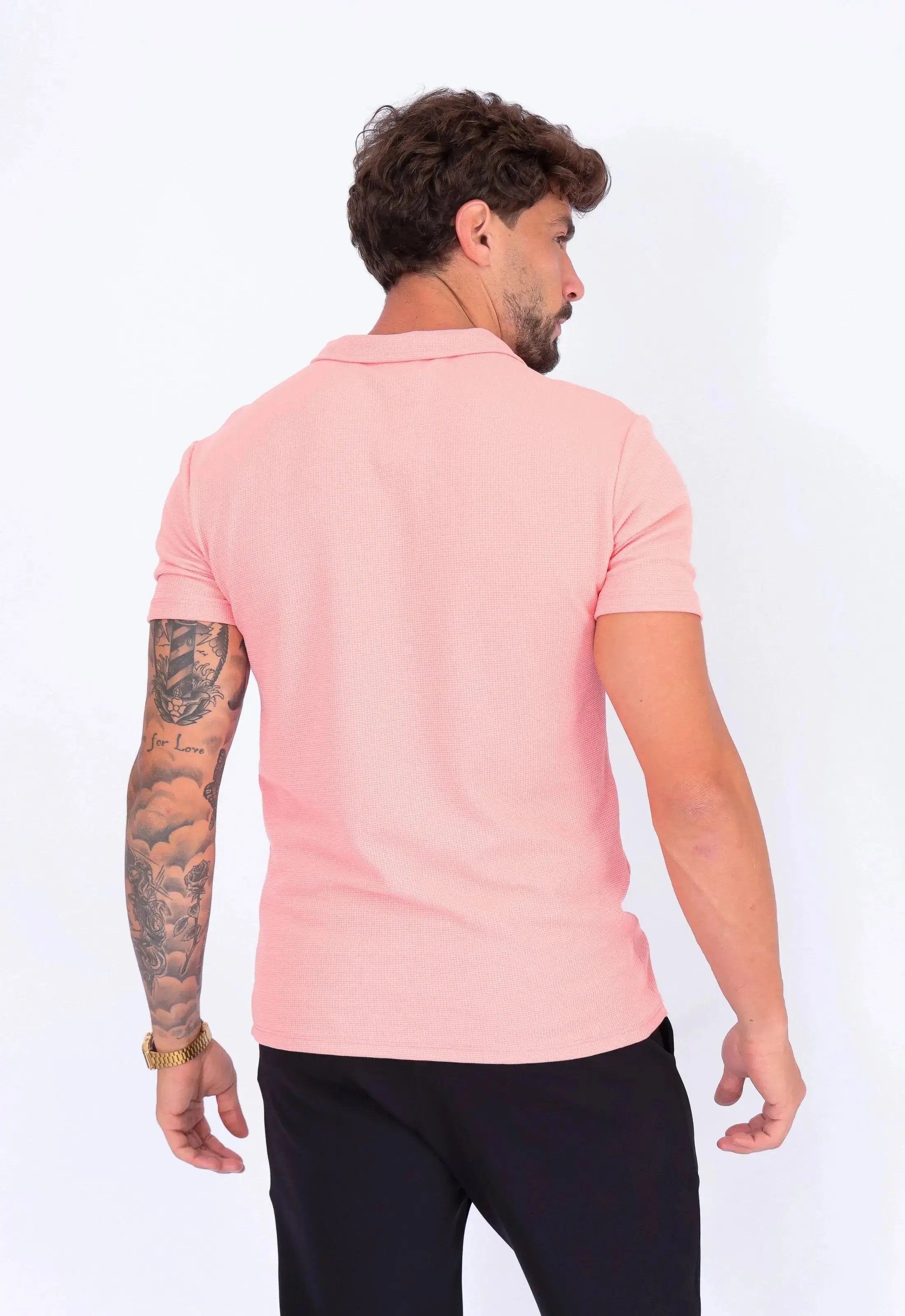 Camisa Polo Italiana Tricot Masculina Salmão – conforto e elegância para o dia a dia | CW Store
